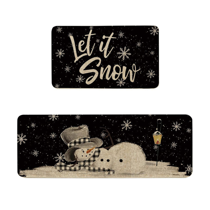 Playful Holiday-Themed Kitchen Mat Set Bowlift