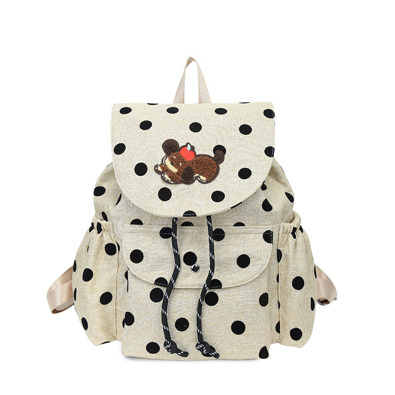 Playful Polka Dot Themed Backpack Bowlift