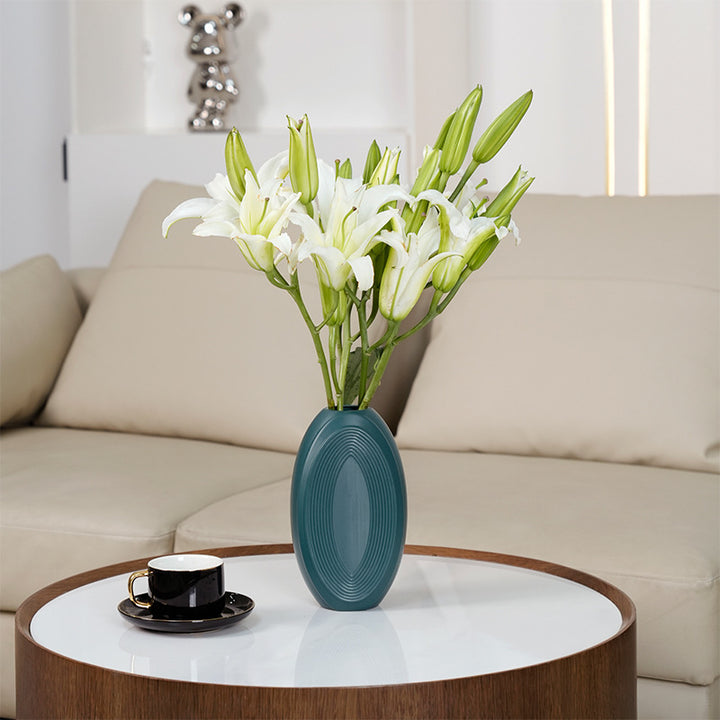 Textured Oval Decorative Vase Bowlift