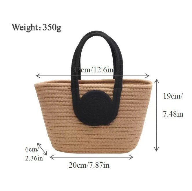 Trendy Handbag Made of Braided Natural Material Bowlift