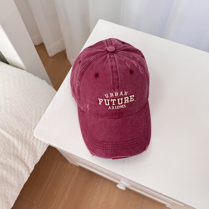 Men's Distressed Cotton Adjustable Baseball Cap Bowlift