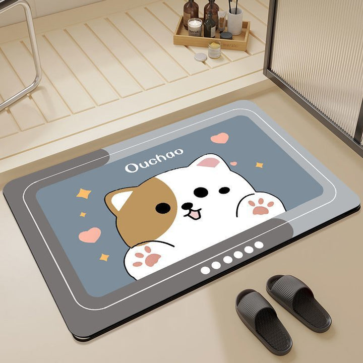 Cartoon Dog-Themed Bath Mat Bowlift