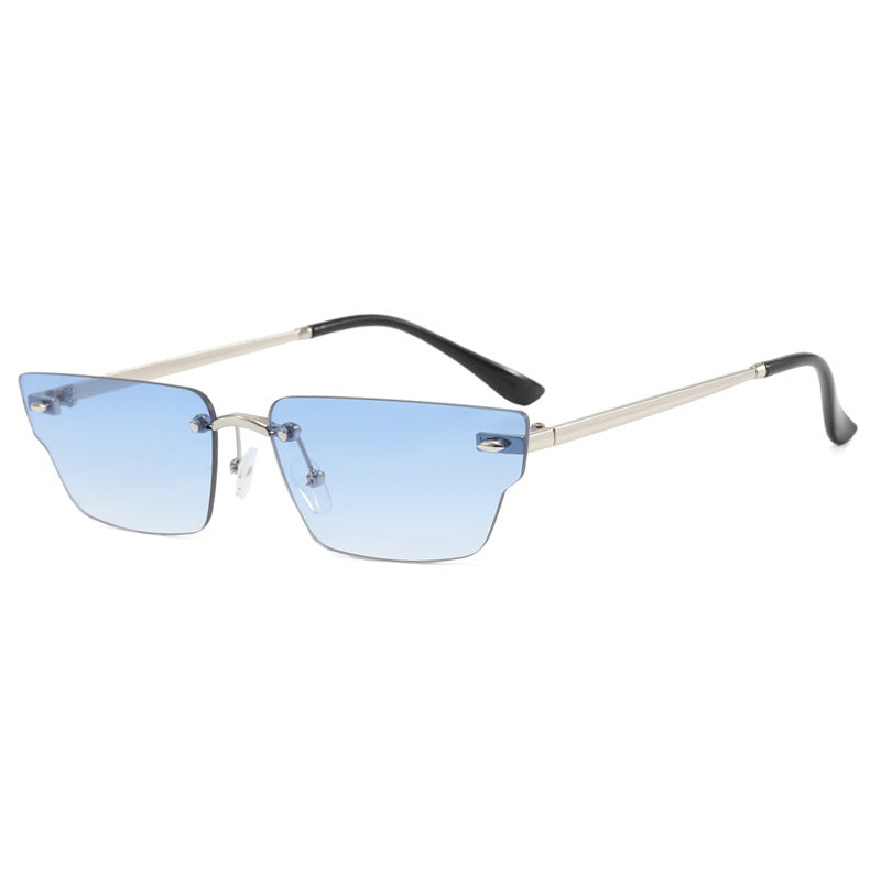 Women's geometric sunglasses with delicate frame and transparent lenses Bowlift