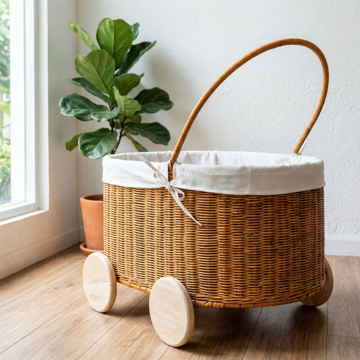 Rolling Woven Storage Cart Bowlift