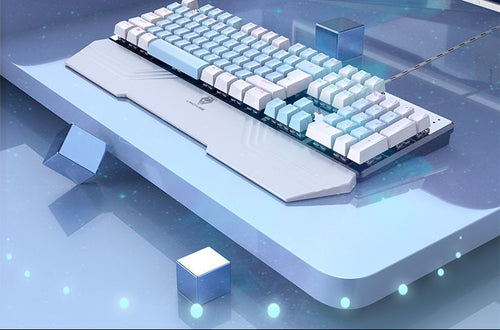 Wired Mechanical Keyboard with RGB Lighting Effects Bowlift
