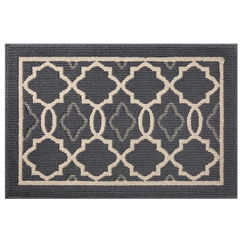 Plush Geometric Kitchen Runner Mat Bowlift