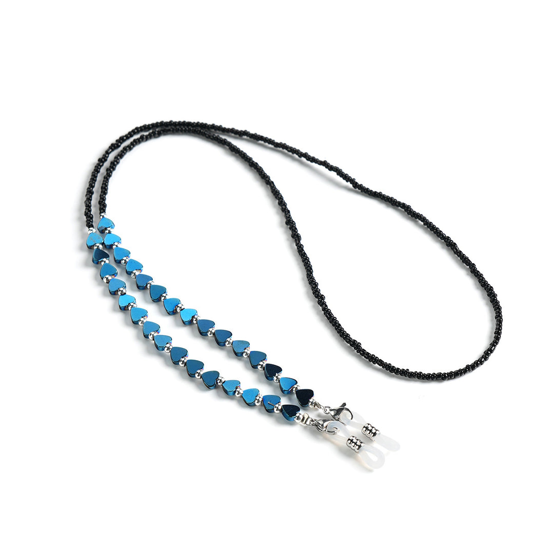 Heart-Shaped Beaded Eyewear Chain Bowlift