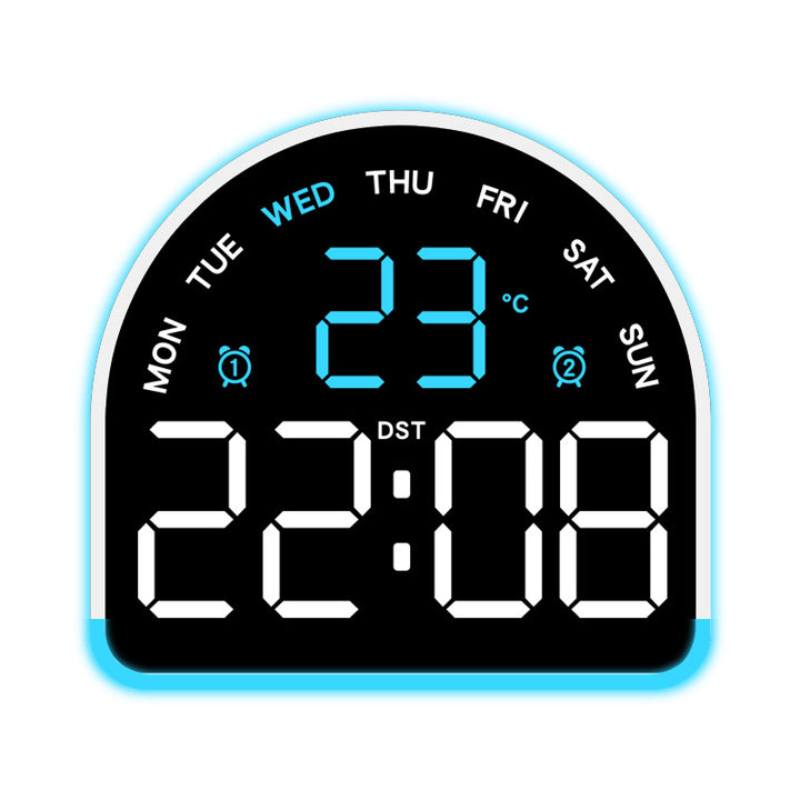 Digital alarm clock with temperature and day of the week display Bowlift
