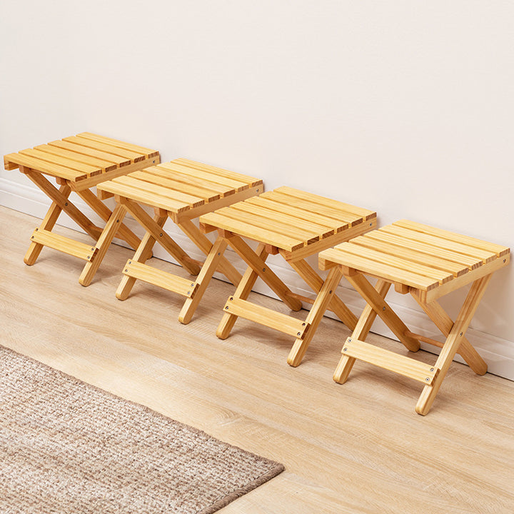 Folding Stool Made of Natural Wood with Ergonomic Design Bowlift