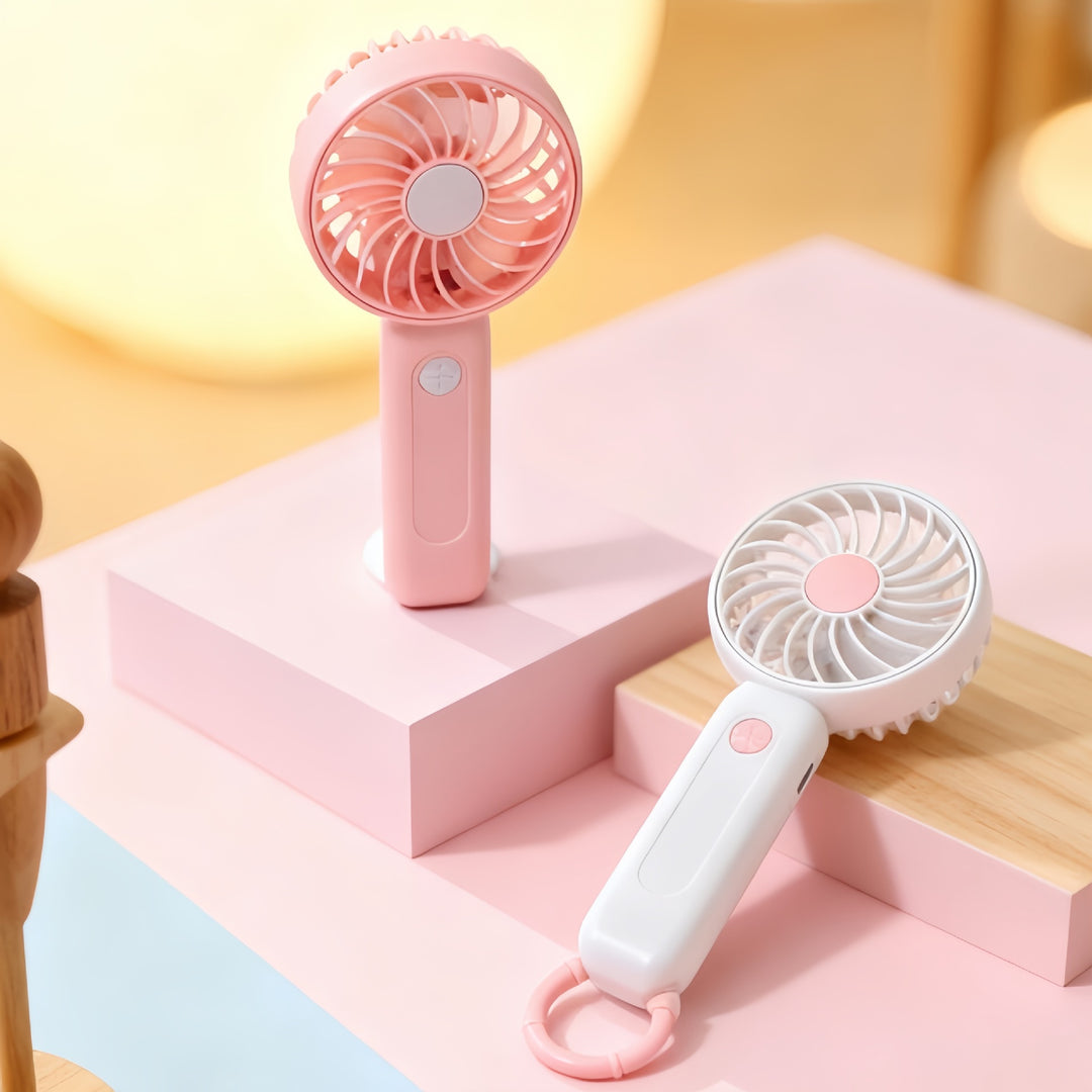Women's portable battery-operated hand fan with ergonomic design and USB charging Bowlift