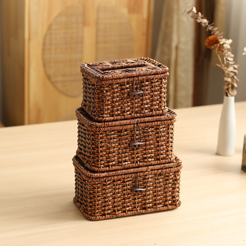 Handcrafted Wicker Storage Box Bowlift