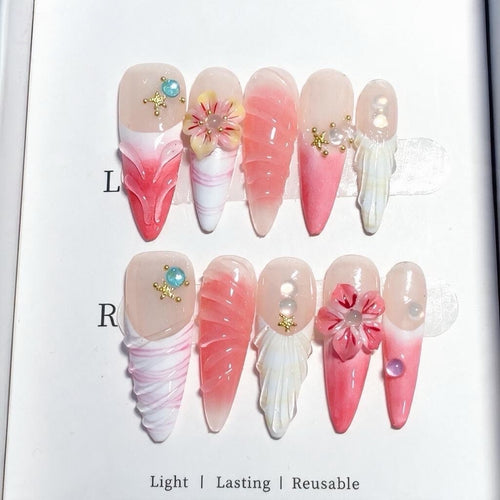 Creative 3D Floral Press-On Nail Art Set