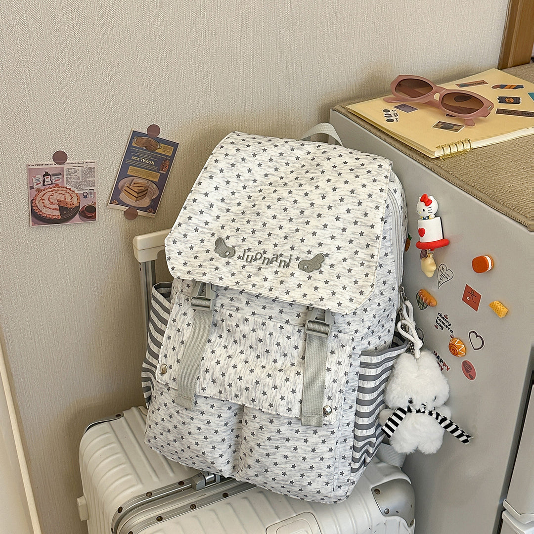 Charming Star-Embellished Casual Backpack Bowlift