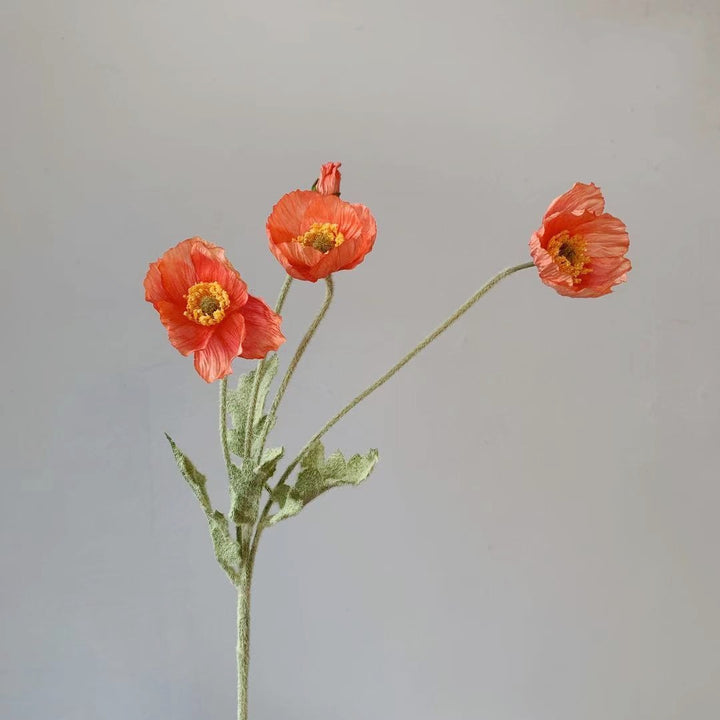 Lifelike Poppy Flower Stem