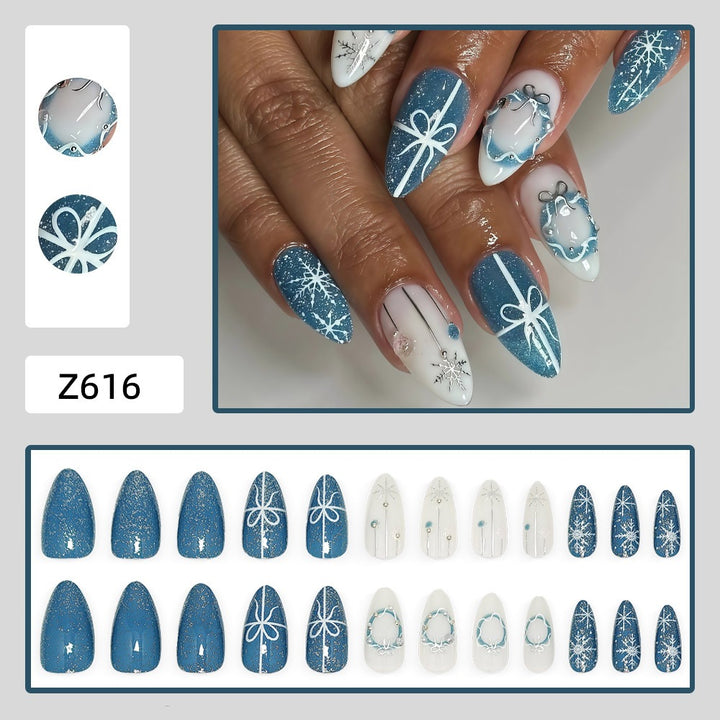 Luxury artificial nails in winter design Bowlift