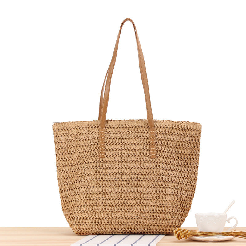 Elegant Bast Tote Bag with Sturdy Leather Handles Bowlift