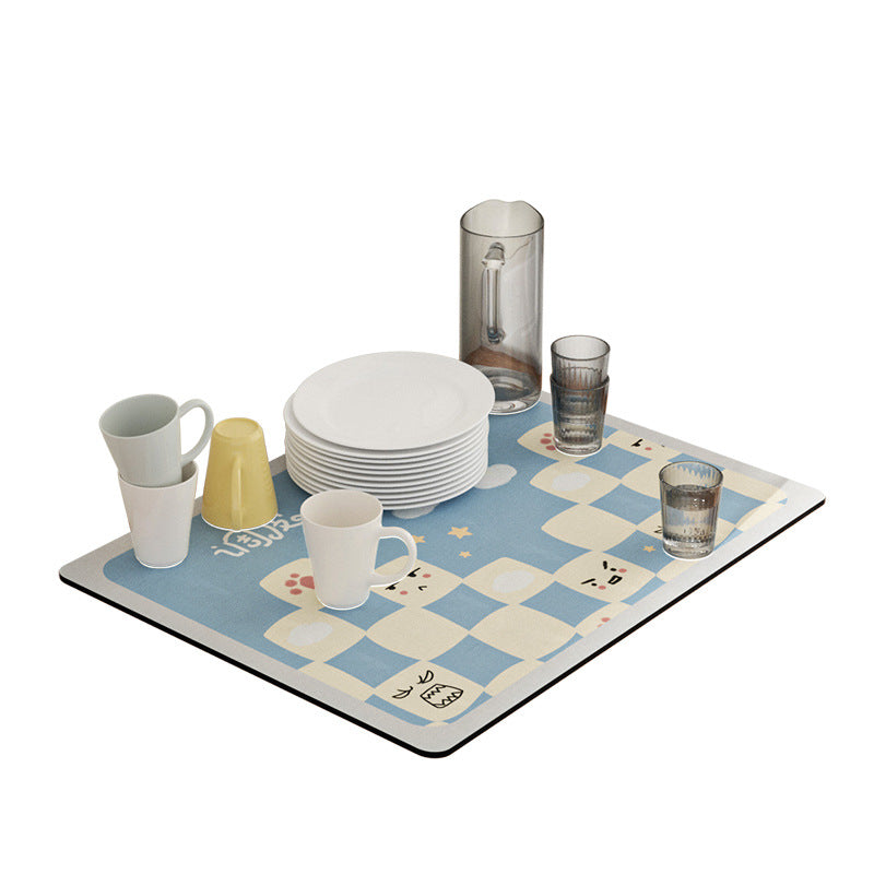Fun-Themed Kitchen Drying Mat Bowlift