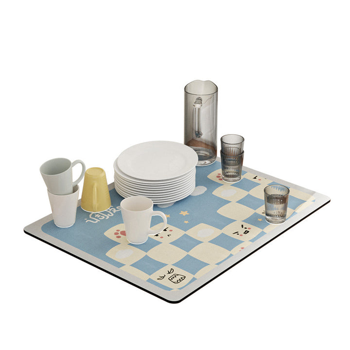 Fun-Themed Kitchen Drying Mat Bowlift