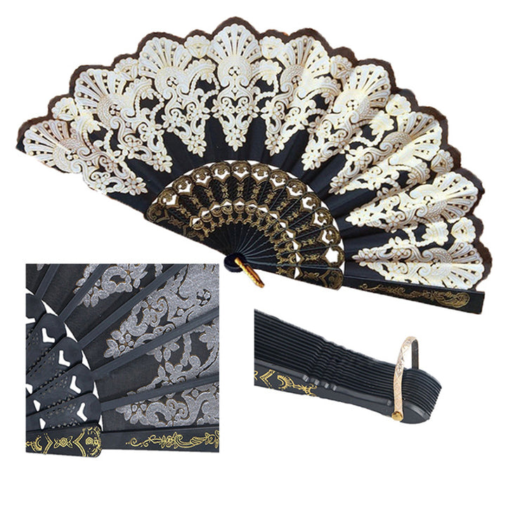 Ladies' elegant hand fan with intricate decorations Bowlift