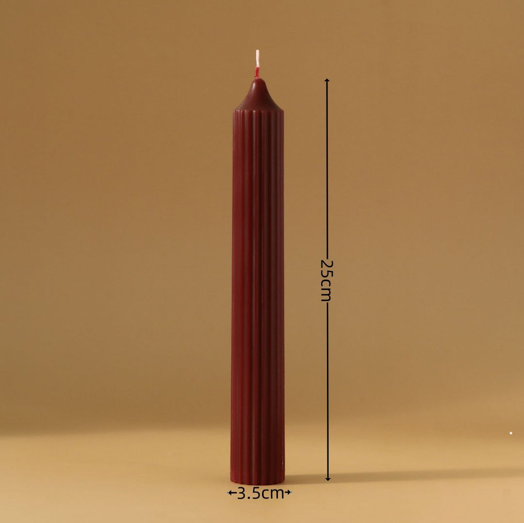 Ribbed Stacked Sphere Decorative Scented Pillar Candle With Long Cotton Wick