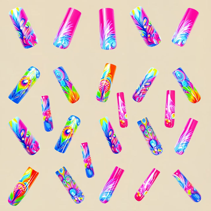 Nail art set with creative patterns and glitter Bowlift