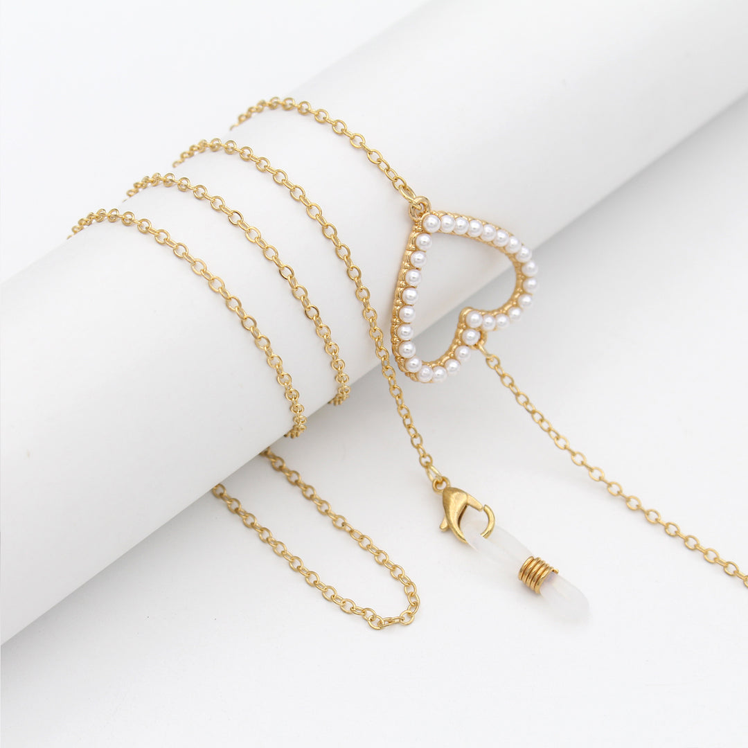 Elegant Pearl-Accented Eyewear Retainer Chain Bowlift