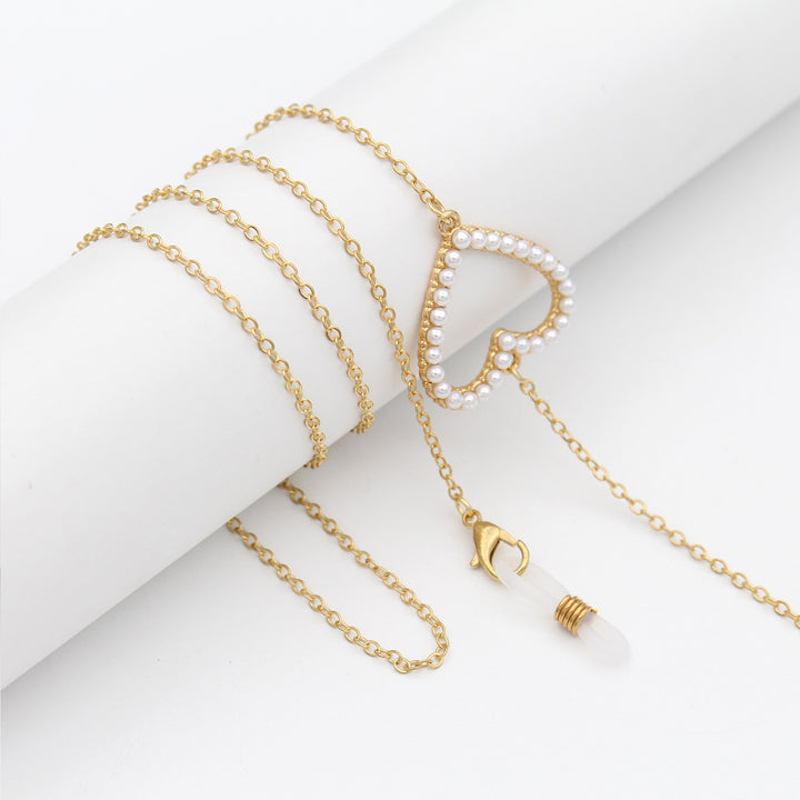 Elegant Pearl-Accented Eyewear Retainer Chain Bowlift