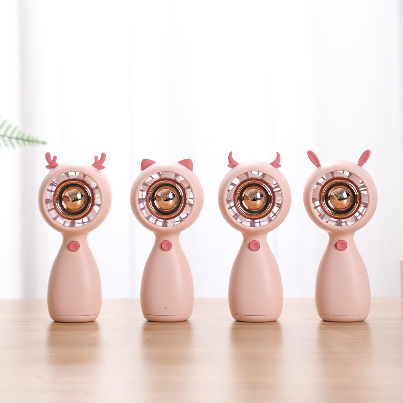Women Portable Animal Pattern Mini Fan Bowlift