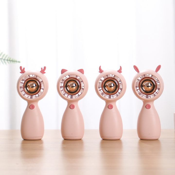 Women Portable Animal Pattern Mini Fan Bowlift