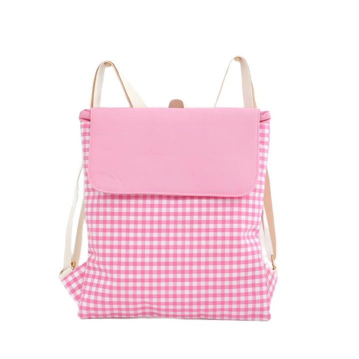 Checked pattern backpack Bowlift