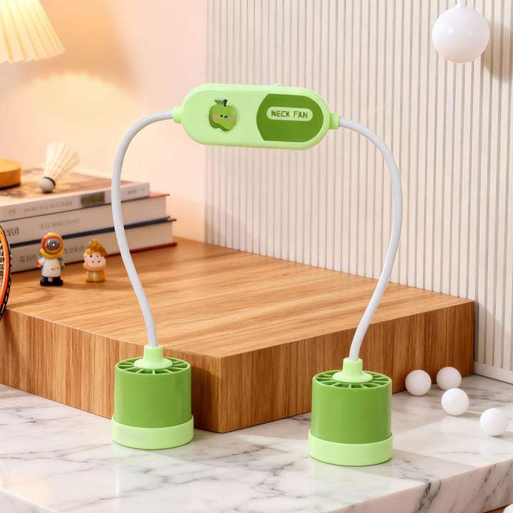 Women's Portable Neck Fan with Flexible Adjustable Design and USB Connection Bowlift