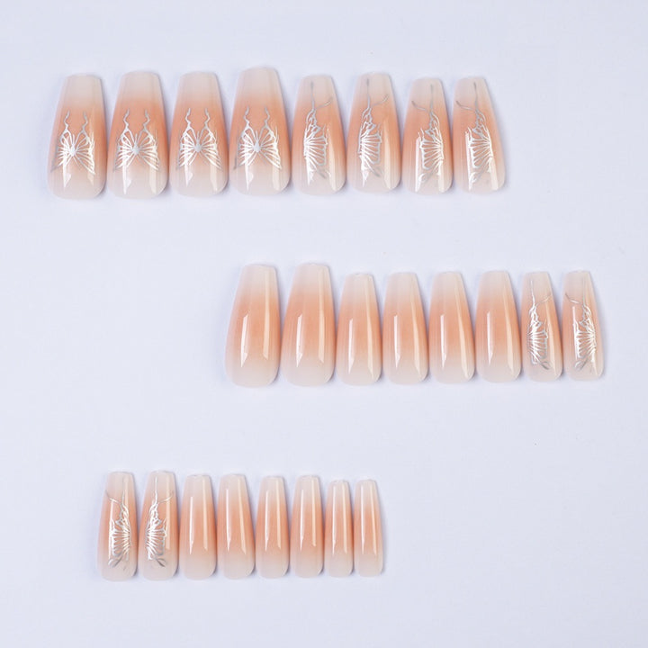Artifical nails with elegant butterfly design Bowlift