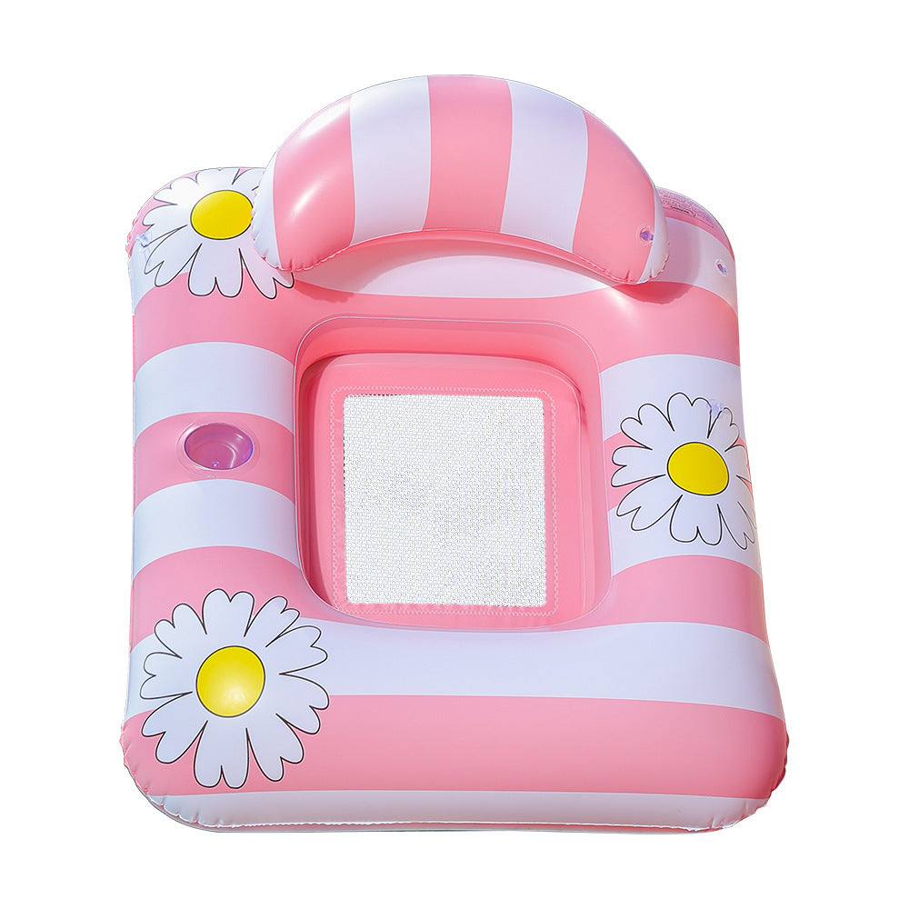 Women's Inflatable Lounger with Flower Design Bowlift