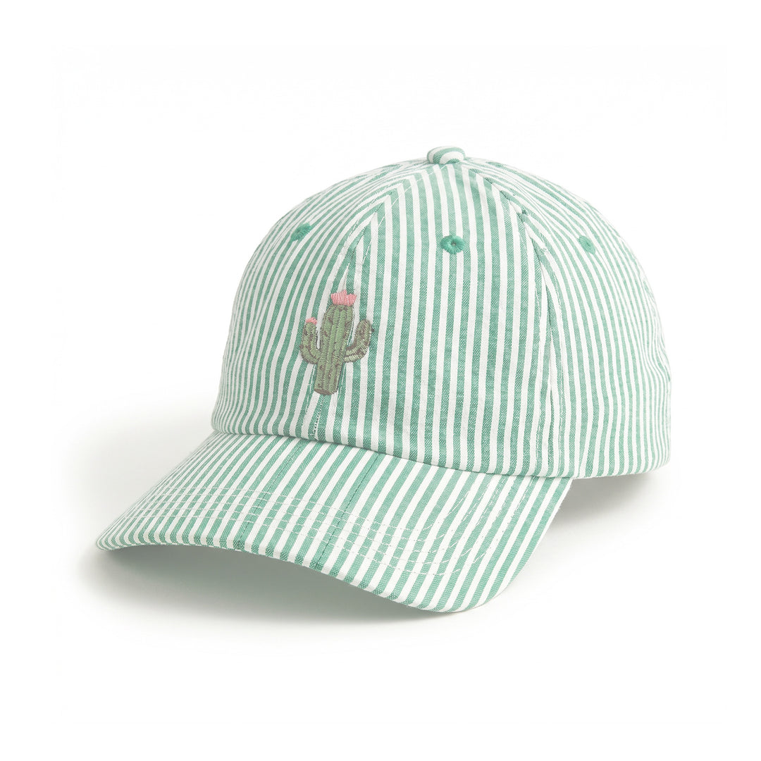 Ladies striped baseball cap with strawberry motif Bowlift