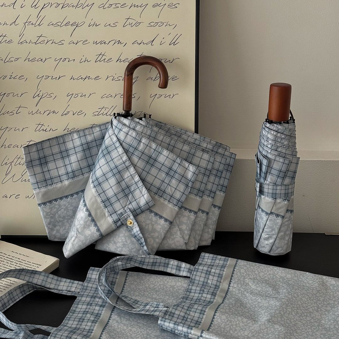 Women's tote bag with integrated folding umbrella Bowlift