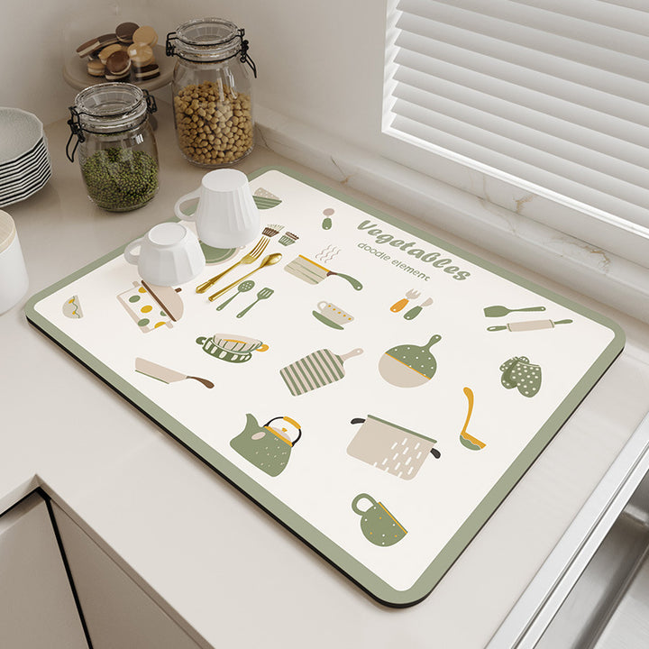 Decorative Kitchen Counter Mat Bowlift