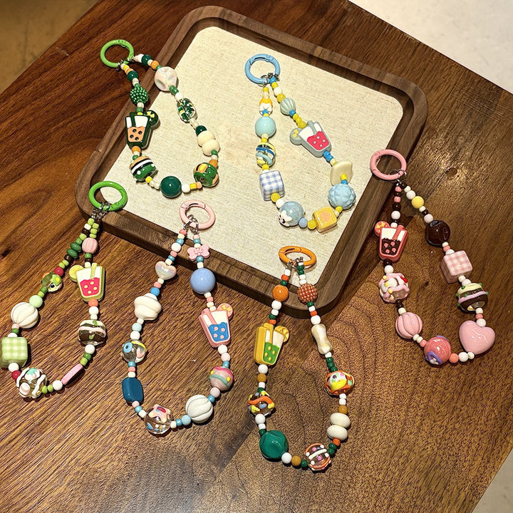 Playful Food-Themed Beaded Keychain Bowlift