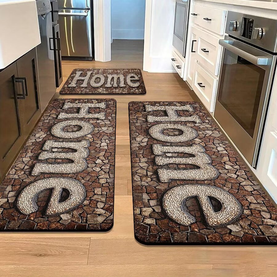 Stone-Inspired Decorative Area Mat Bowlift