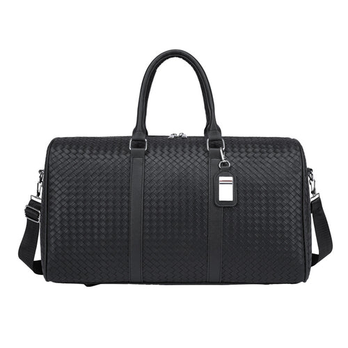 Woven Leather Travel Duffel