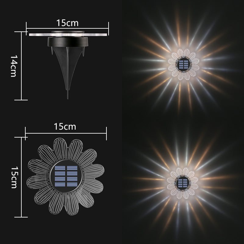 Decorative Solar Acrylic Petal Garden Stake LED Pathway Light Bowlift