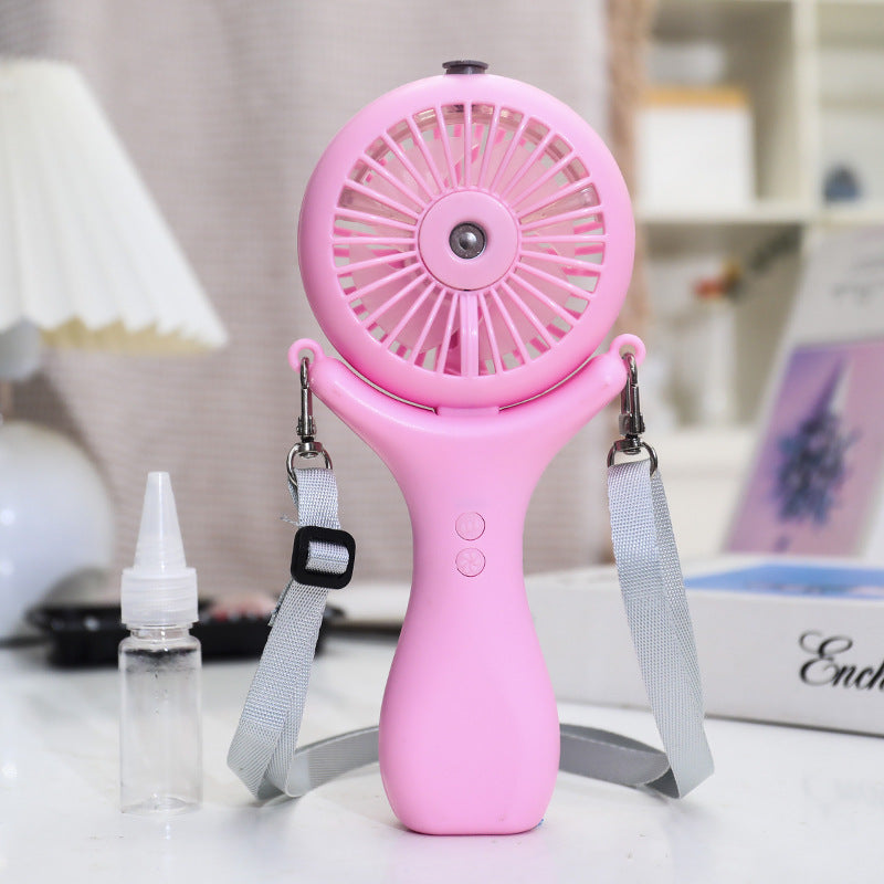 Women portable mini hand fan with spray function and ergonomic design Bowlift
