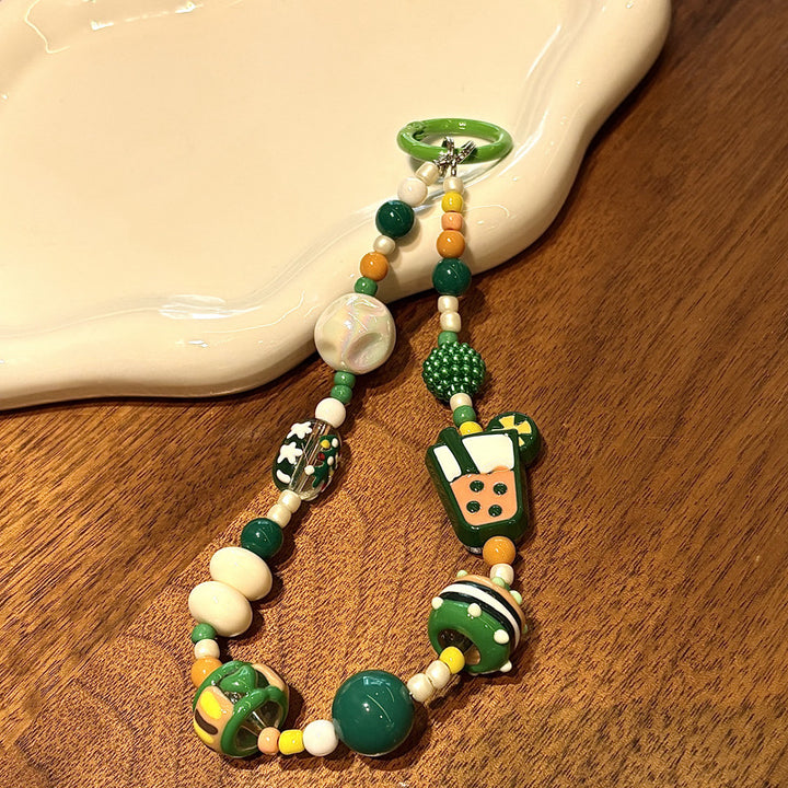 Playful Food-Themed Beaded Keychain Bowlift