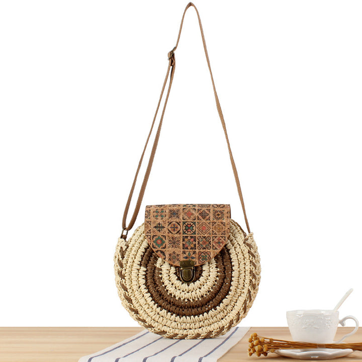Round Bast Shoulder Bag with Unique Flap Closure Bowlift