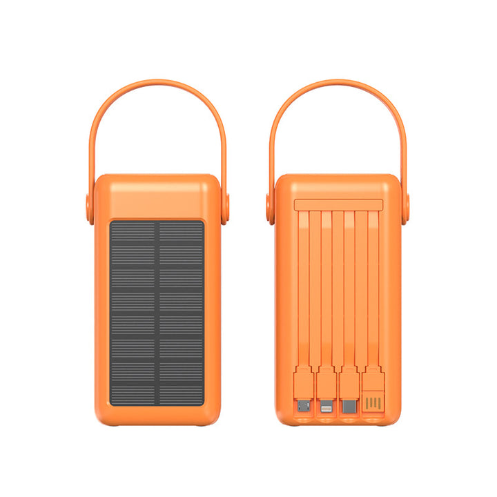 Portable Solar Power Bank with Integrated Cable Management and LED Display Bowlift