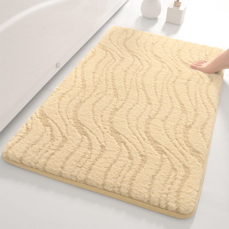 Soft Wave Pattern Bathroom Mat Bowlift