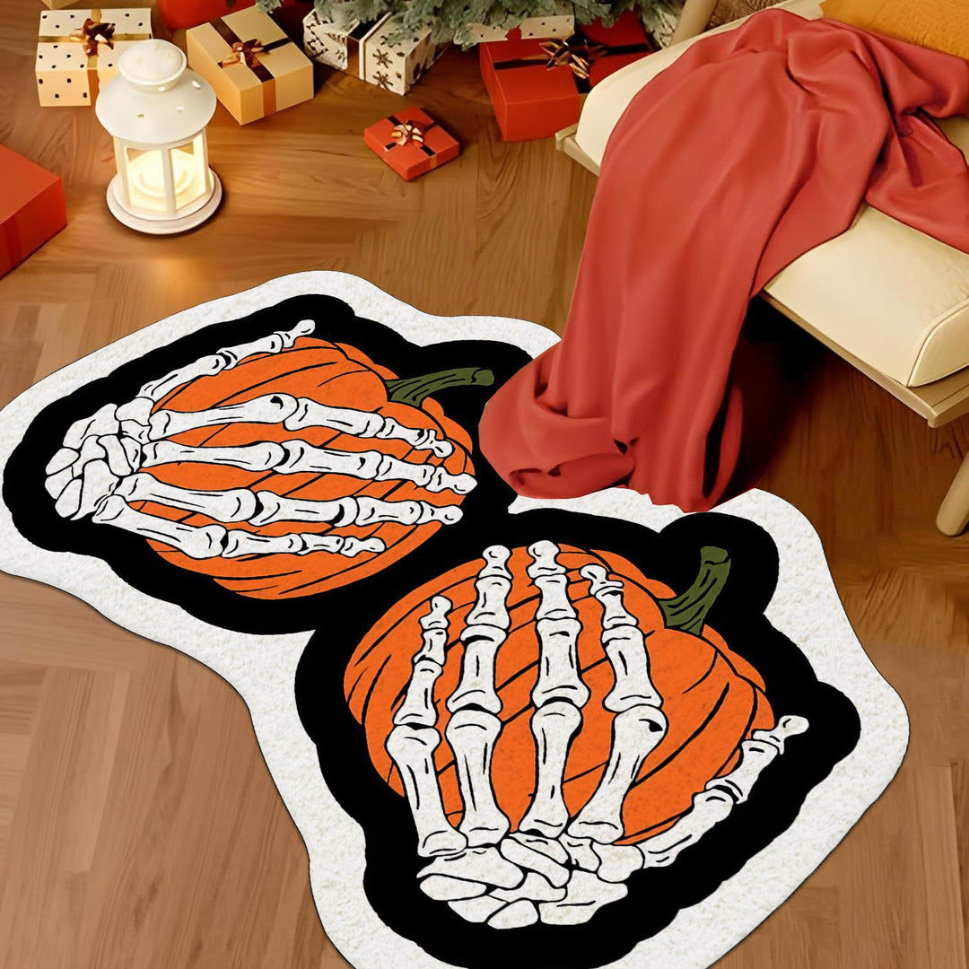 Artistic Skull-Themed Area Rug Bowlift