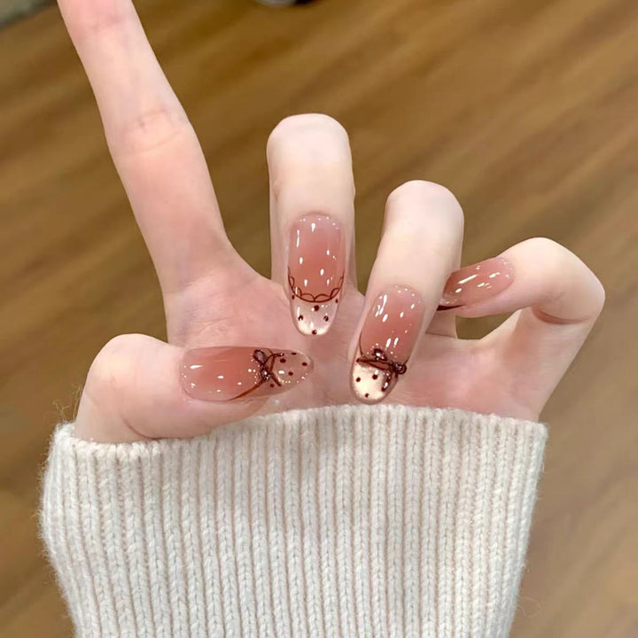 Artistic Press-On Nail Design Bowlift