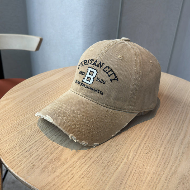 Men's Distressed Cotton Baseball Cap Bowlift 1784270269