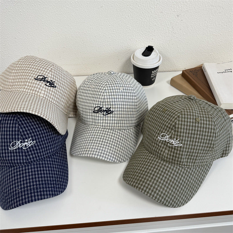 Men's Casual Checkered Baseball Cap Bowlift