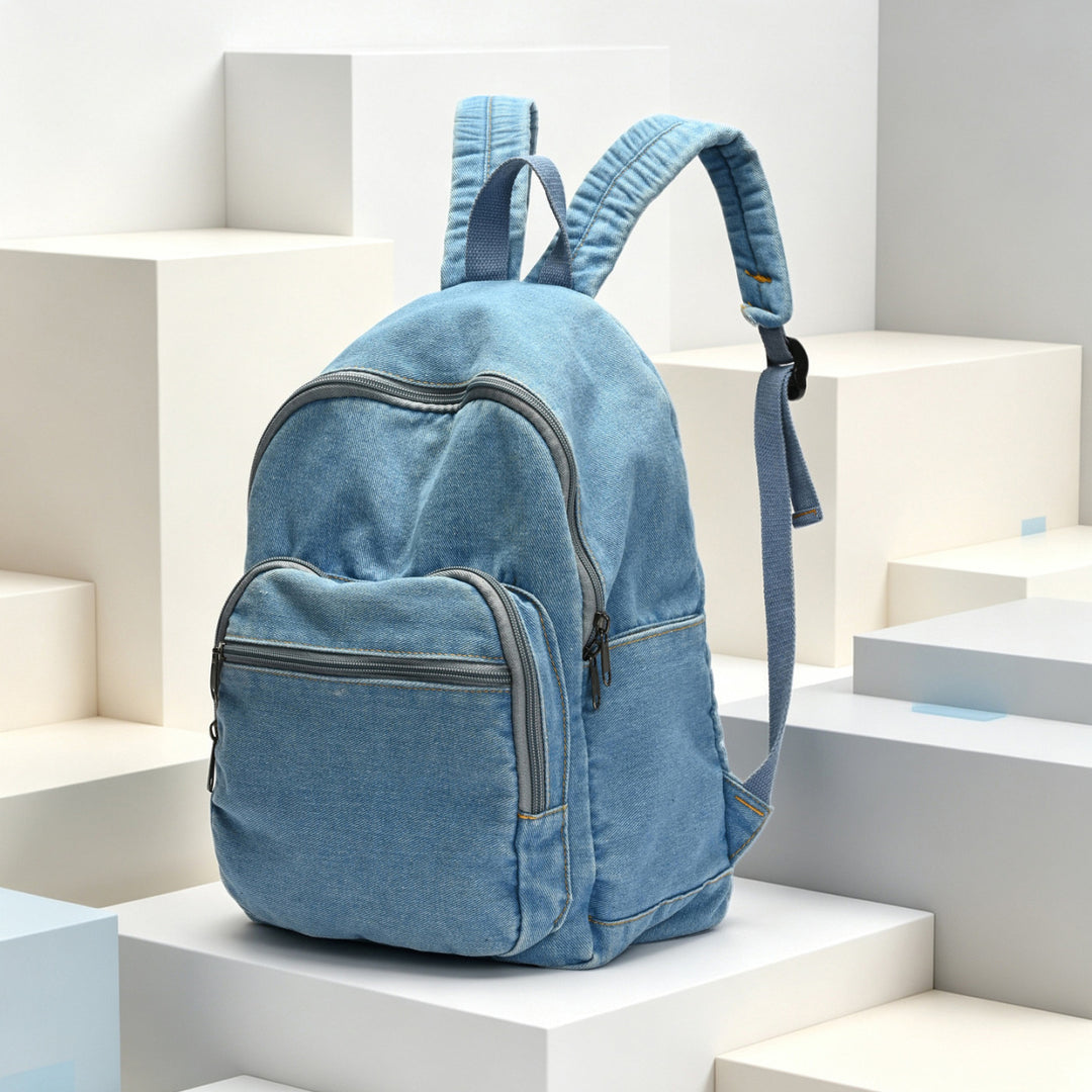 Casual Denim Backpack Bowlift